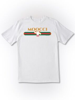 NWOT Cows Ice Cream Co MOOCCI Haute COWture Parody Line Tee Size XS
